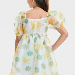 Pikachu Pokémon Girls Dress Size 10/12 Organza puff sleeve